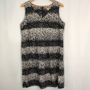 Motherhood Maternity black with white dots v-neck above knee dress Size XL